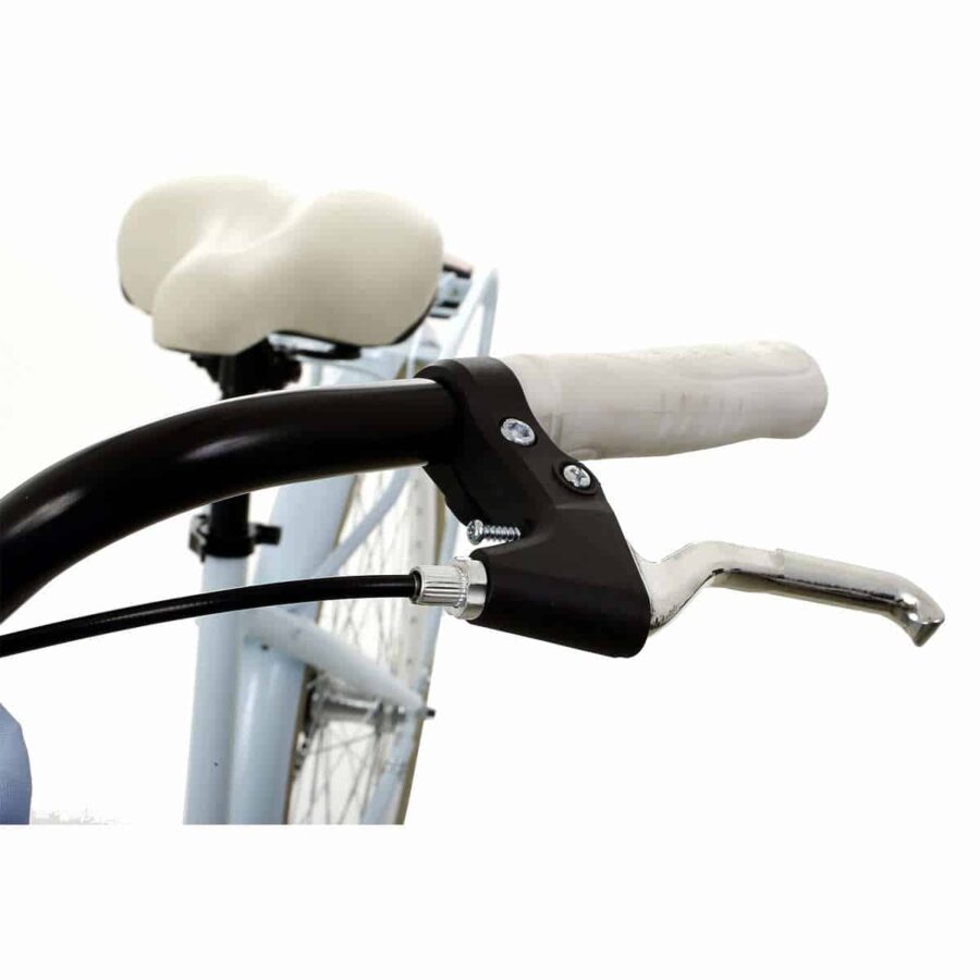 Detaliu ghidon bicicletă cu frână manuală.