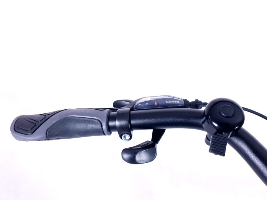 Ghidon bicicletă cu clopoțel și schimbător Shimano.