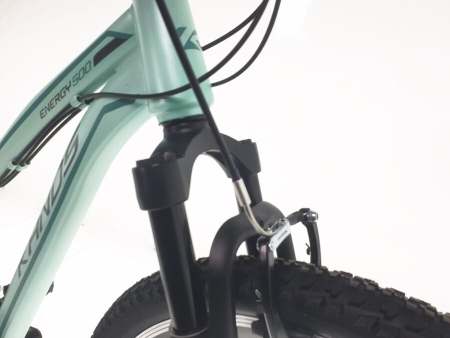 Cadru bicicletă turcoaz cu amortizor negru