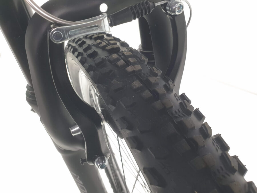 Detaliu roată bicicletă cu anvelopă robustă