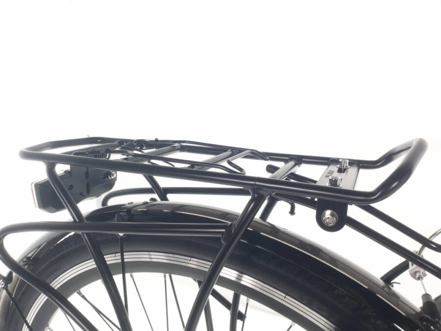 Portbagaj bicicletă negru, lumini integrate