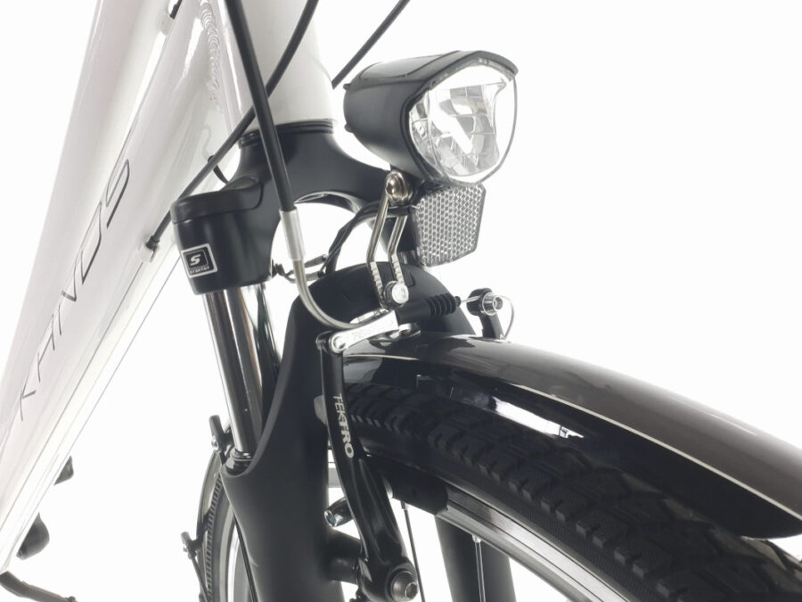 Far bicicletă iluminat frontal și sistem frânare