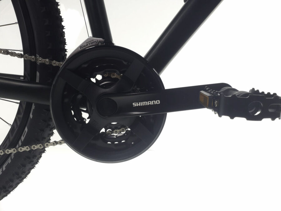 Pedalier Shimano pe bicicletă montană