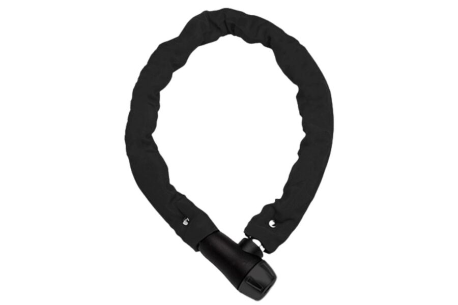 Lacăt bicicletă cu lanț negru și înveliș textil