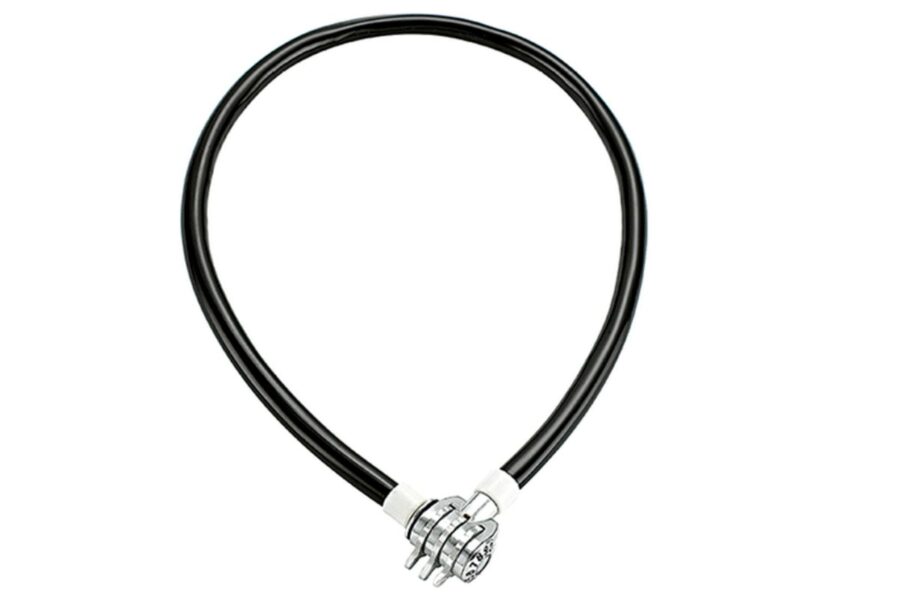 Cablu antifurt cu lacăt pentru biciclete.