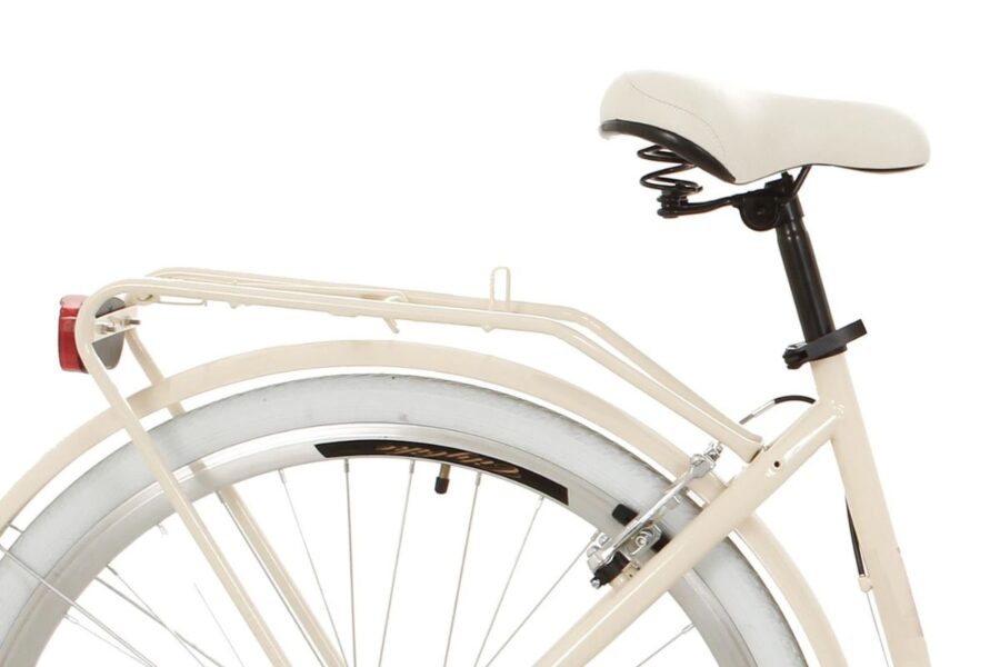 Partea din spate a unei biciclete albe