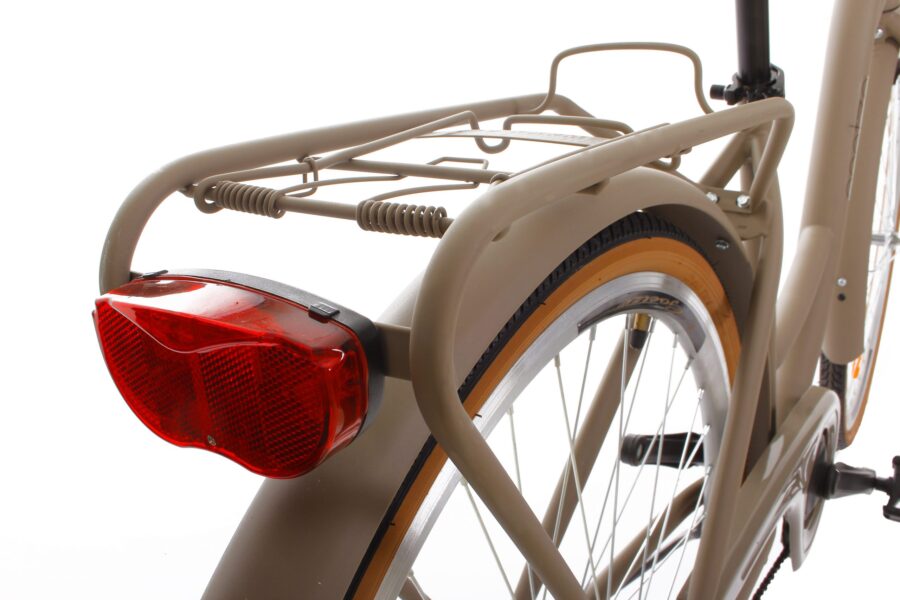 Bicicletă cu portbagaj și stop spate roșu