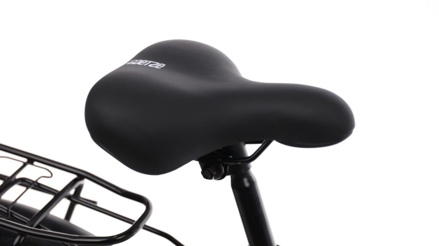 Șa neagră de bicicletă cu portbagaj