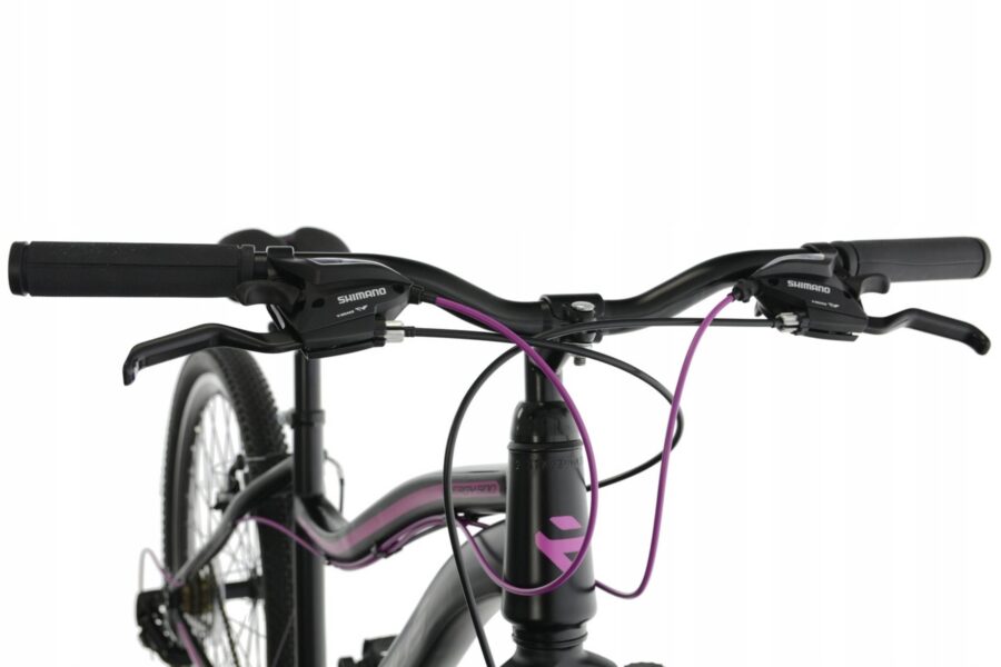 Ghidon bicicletă cu manete Shimano și cabluri violet