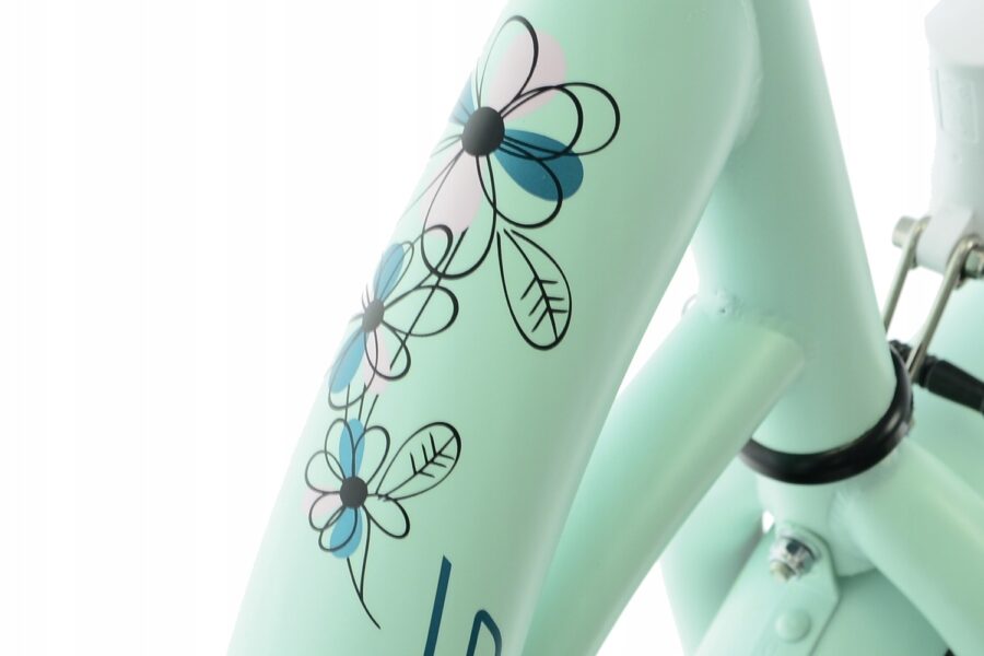 Cadru de bicicletă cu flori colorate