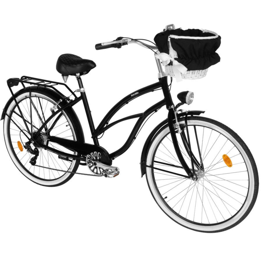 bicicleta dama cruiser davi bianca, aluminiu, 7 viteze, 28