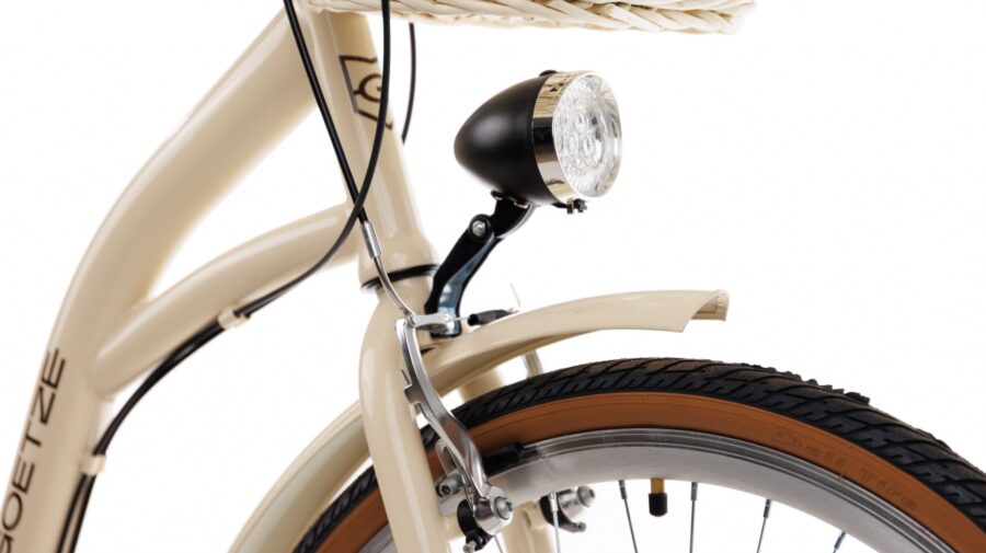 Far bicicletă Goetze pe furcă bej