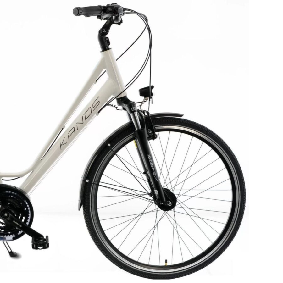 bicicleta dama kands elite pro aluminiu 28'', 24 viteze, alb