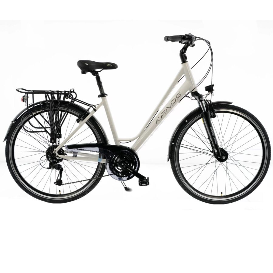 bicicleta dama kands elite pro aluminiu 28'', 24 viteze, alb