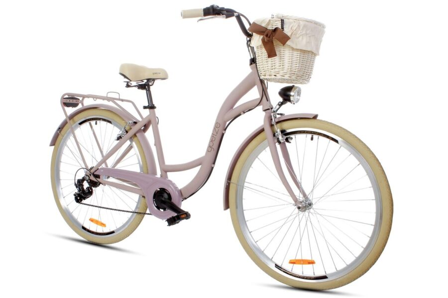 Bicicletă cu coș și design elegant
