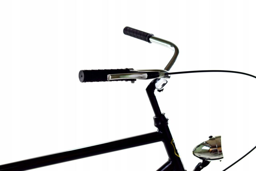 Ghidon bicicletă neagră cu far și claxon