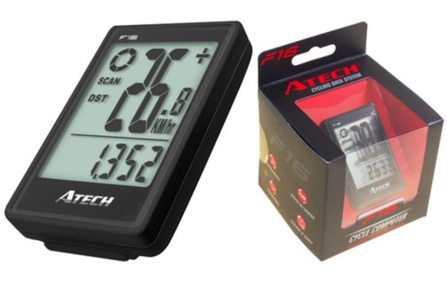 Ciclocomputer Atech F16, viteză ciclism, afișaj digital.