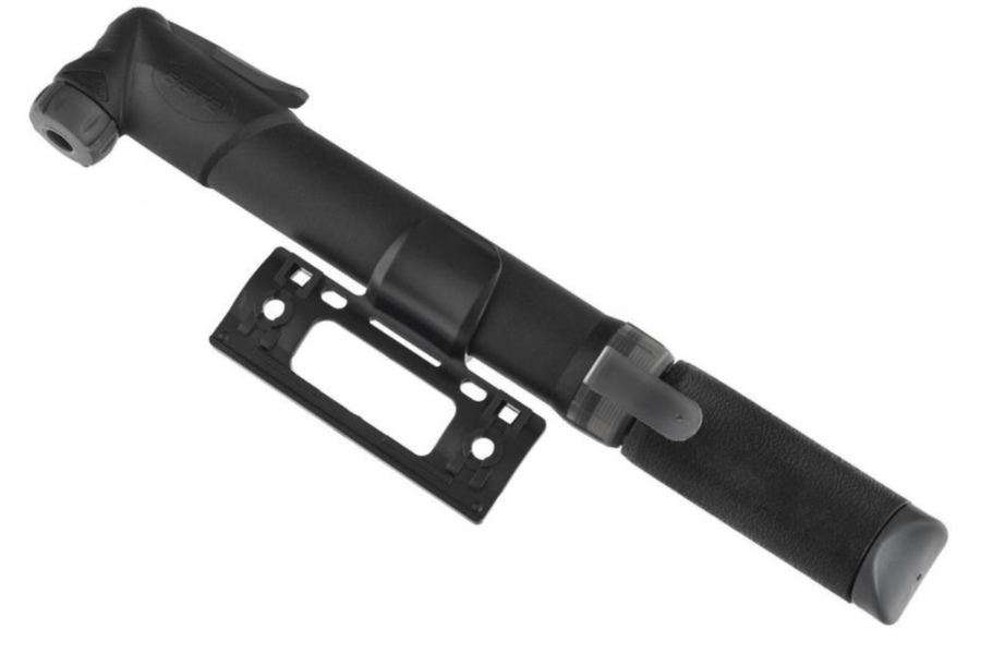 Pompa portabilă pentru bicicletă, neagră.