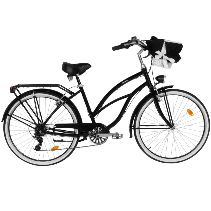 bicicleta dama cruiser davi bianca, aluminiu, 7 viteze, 28