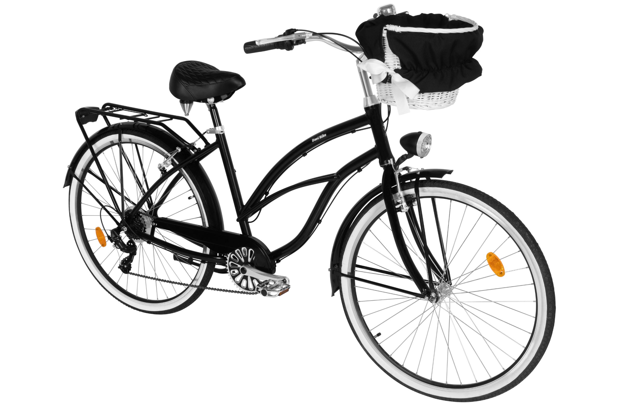 Bicicleta dama Cruiser Davi Bianca, Aluminiu, 7 viteze, 28", 160-185 cm, Negru - imagine 2