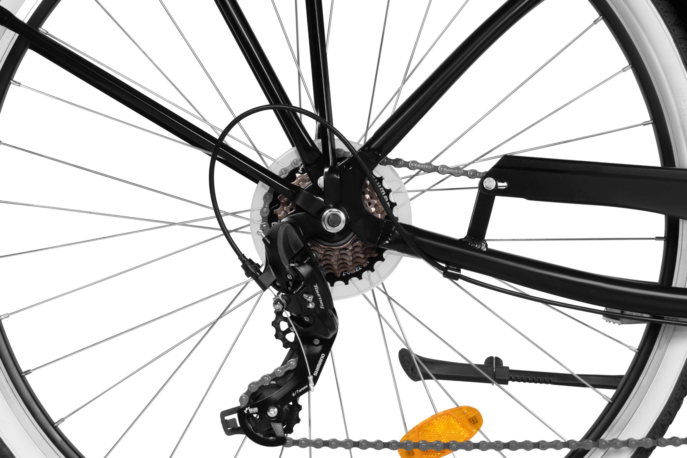 Bicicleta dama Cruiser Davi Bianca, Aluminiu, 7 viteze, 28", 160-185 cm, Negru - imagine 7