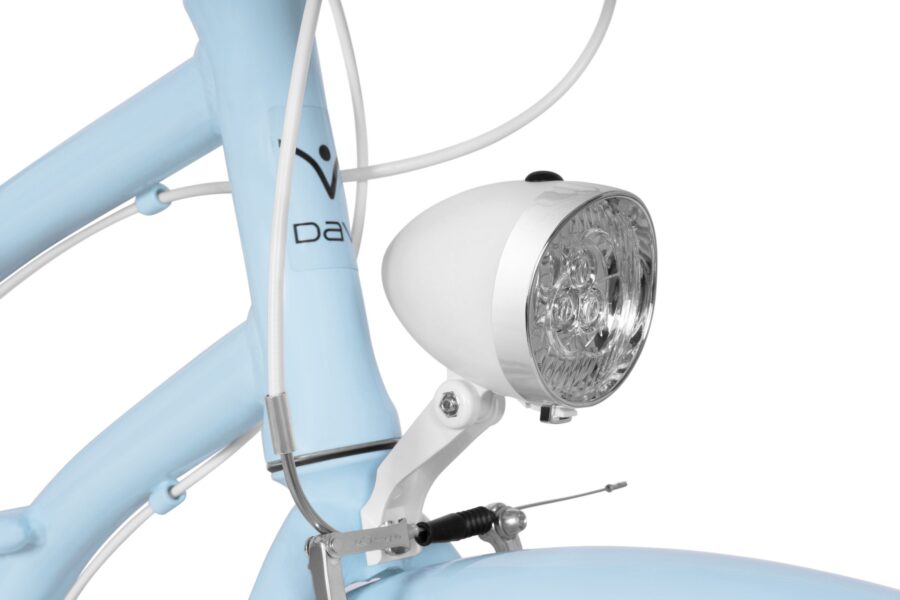 Far luminos pentru bicicletă de culoare albă