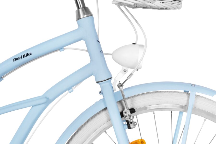 Bicicletă Davi, cadru albastru, detalii tehnice.