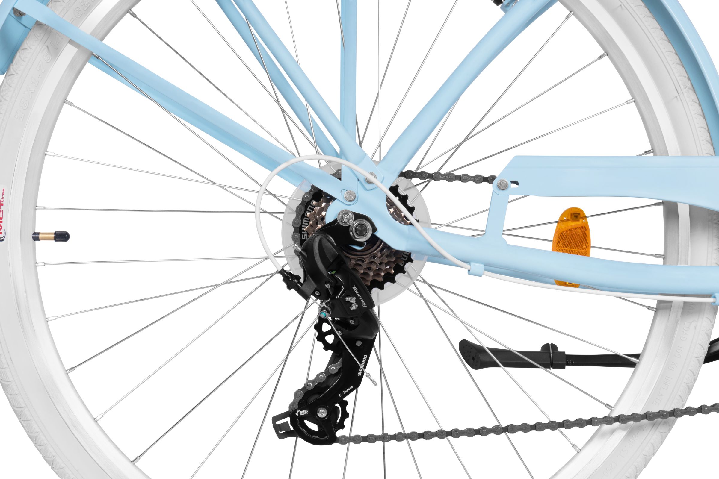 Bicicleta dama Cruiser Davi Bianca, Aluminiu, 7 viteze, 28", 160-185 cm, Albastru - imagine 4