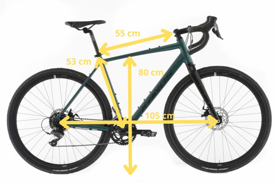 Dimensiunile unei biciclete de curse cu ghidon curb.