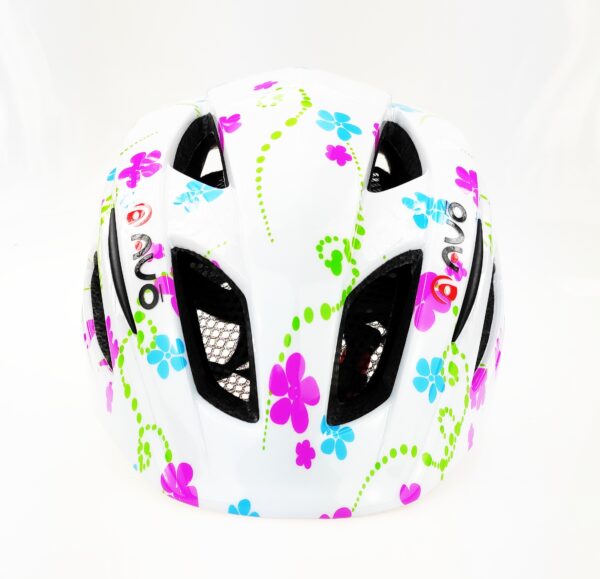 Casca de bicicletă cu flori colorate