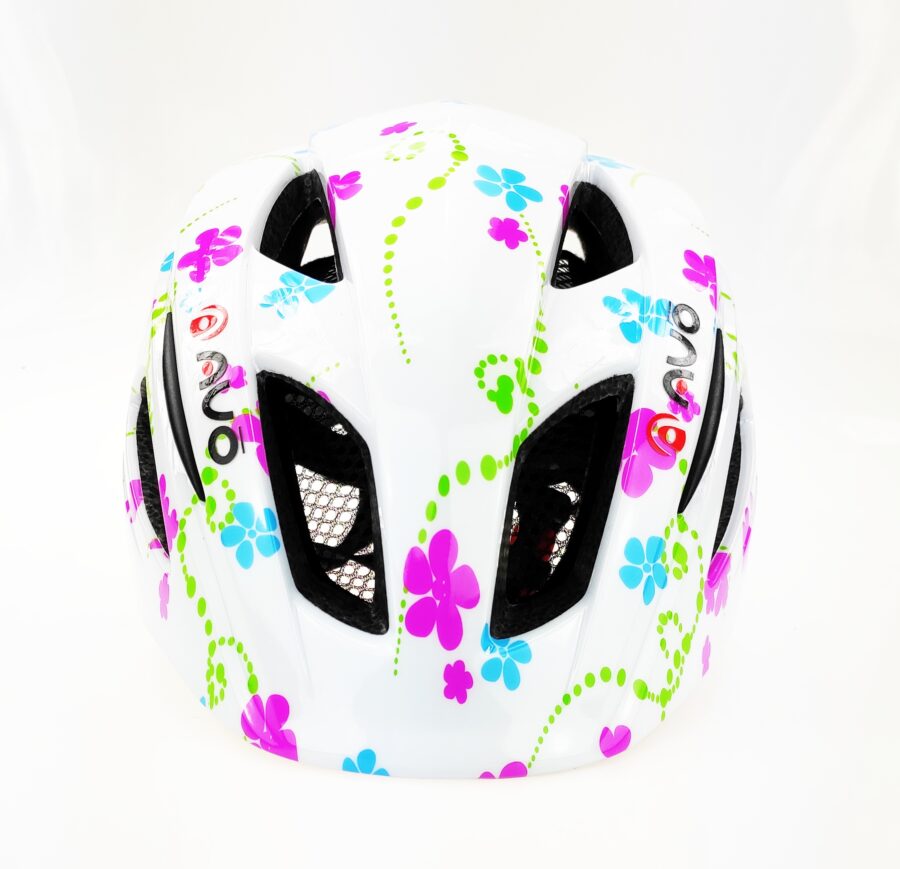 Casca de bicicletă cu flori colorate