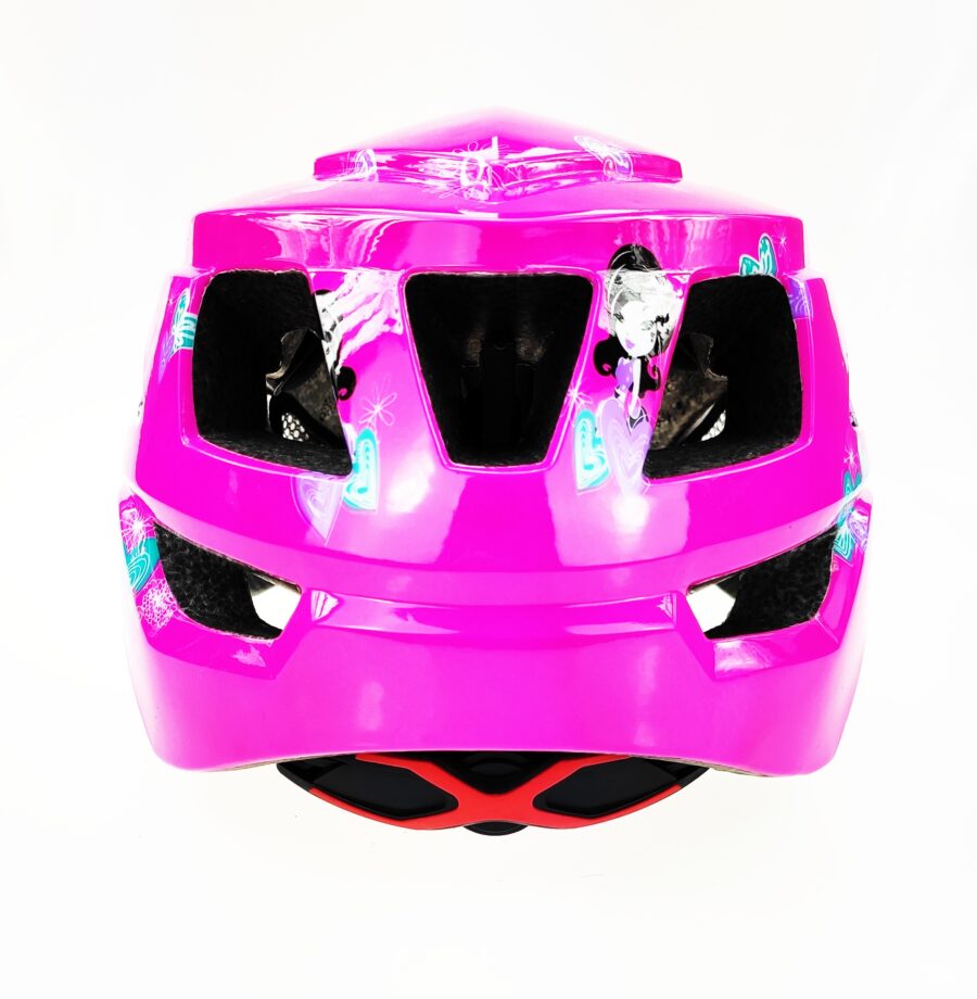 Casca de ciclism roz pentru copii.