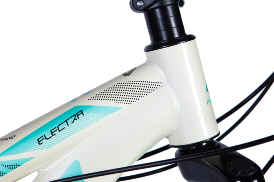 Cadru bicicletă Electra alb cu detalii albastre