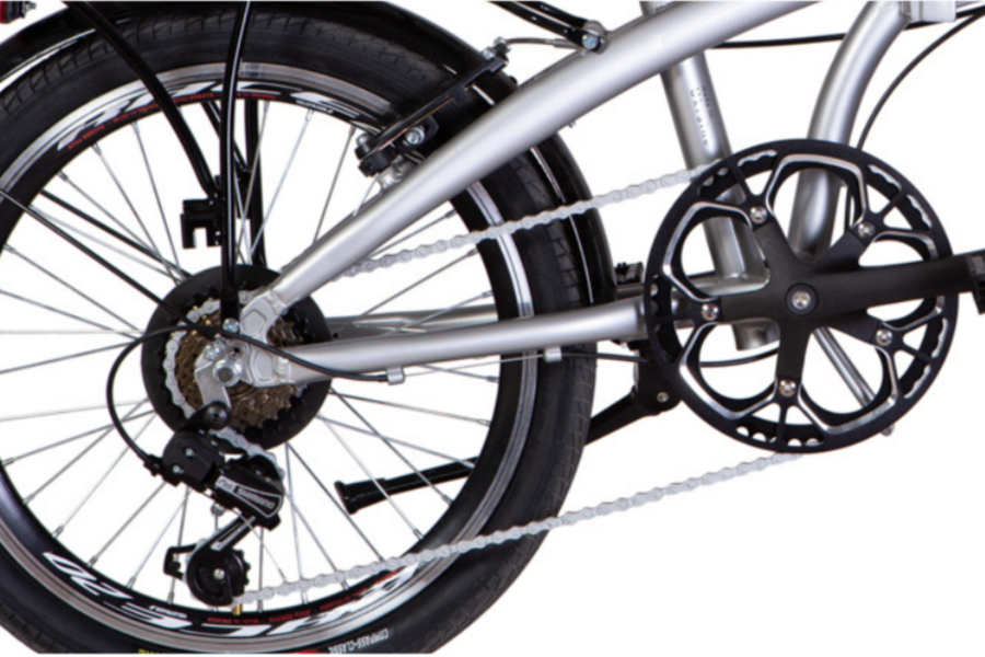 Lanț bicicletă și sistem pedalare premontate argintii