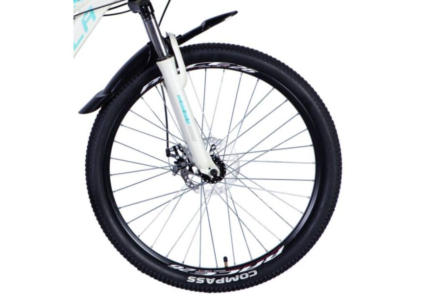 Roată de bicicletă cu cauciuc robust și design modern.