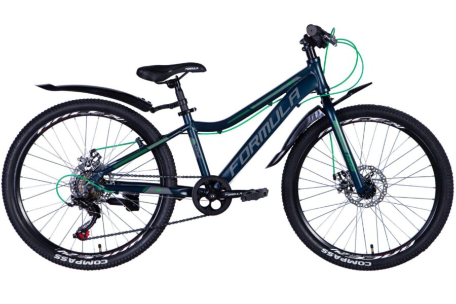 Bicicletă montană formula verde și neagră