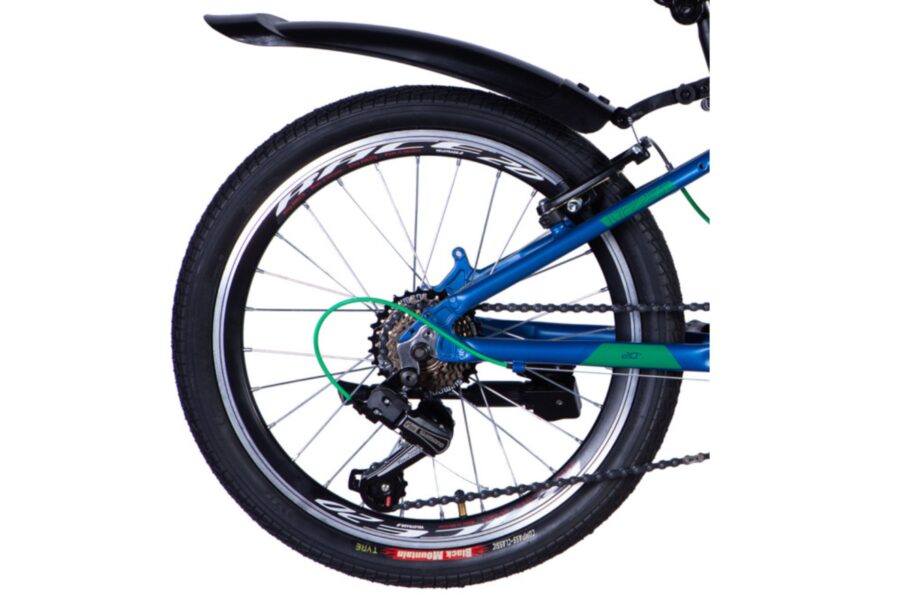 Roată spate bicicletă, lanț și schimbător viteze