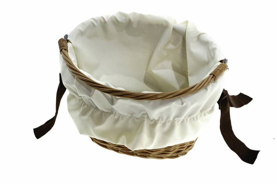 Coș din ratan cu interior din material bej