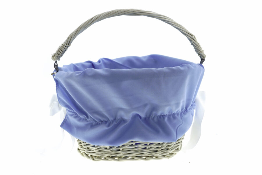 Cos din ratan cu căptușeală albastră