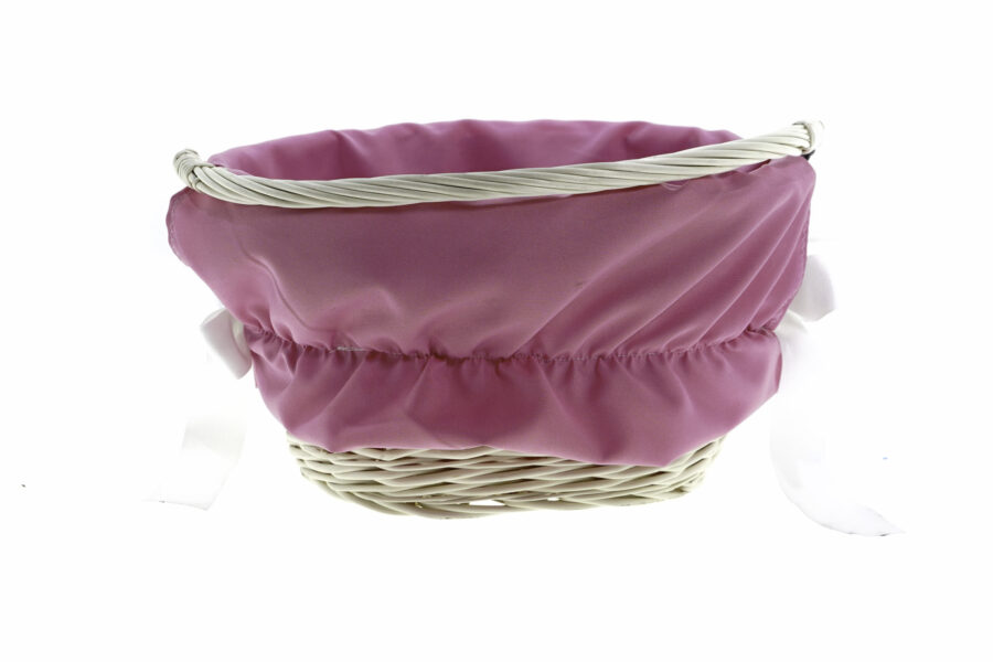 Coș din răchită cu interior roz