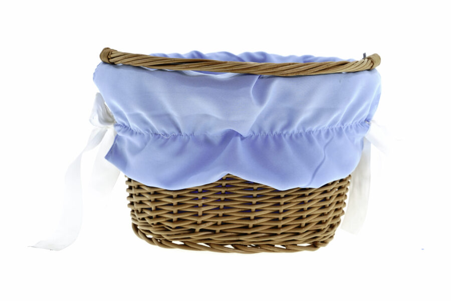 Coș de răchită cu husă albastră