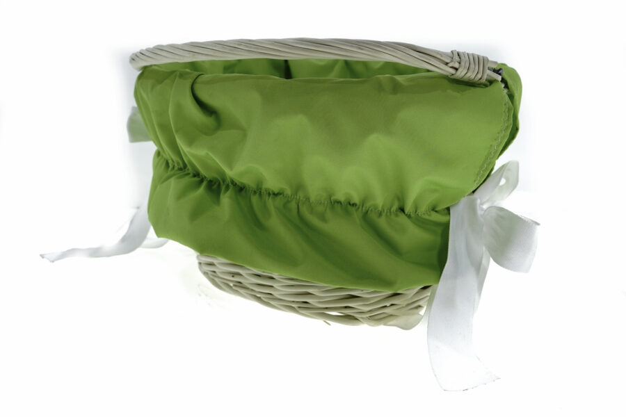 Coș de nuiele cu căptușeală verde