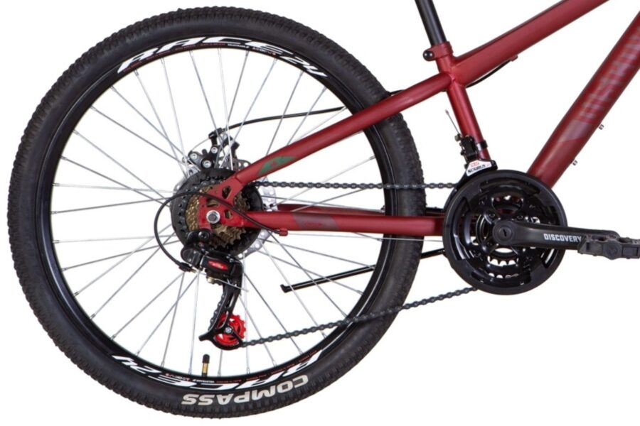 Bicicletă montană cu roată și transmisie