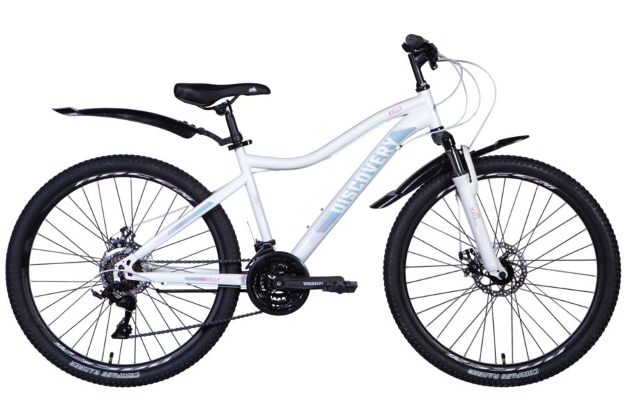 Bicicletă albă de munte pentru utilizare recreativă.