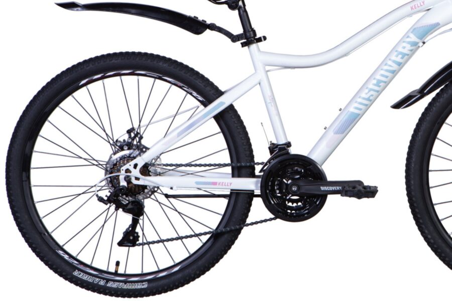 Bicicletă albă pentru aventuri montane.