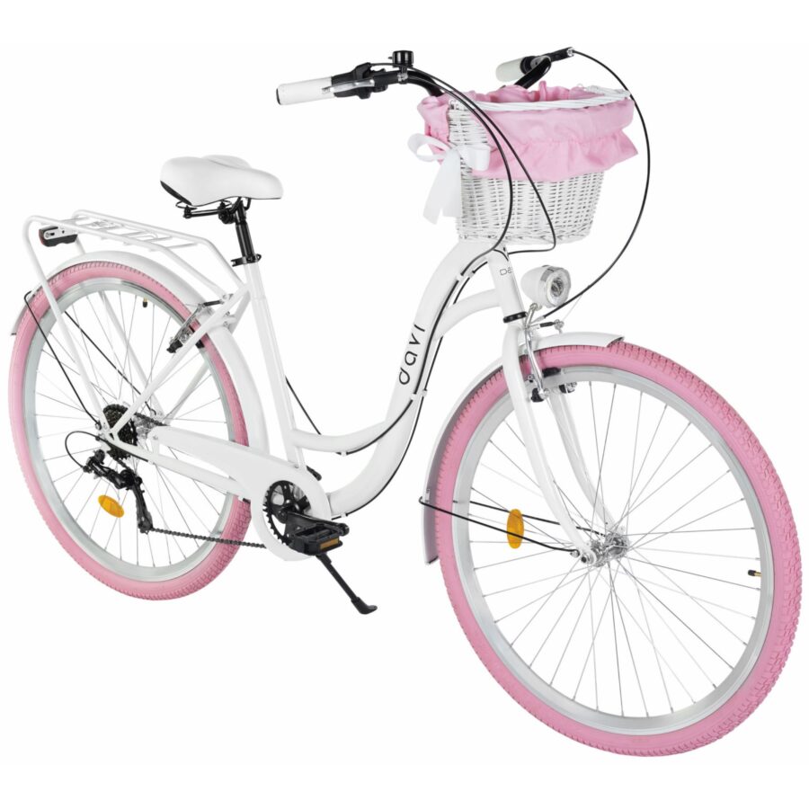 bicicleta dama davi emma 7 viteze, 28, 160 185 cm, alb/roz