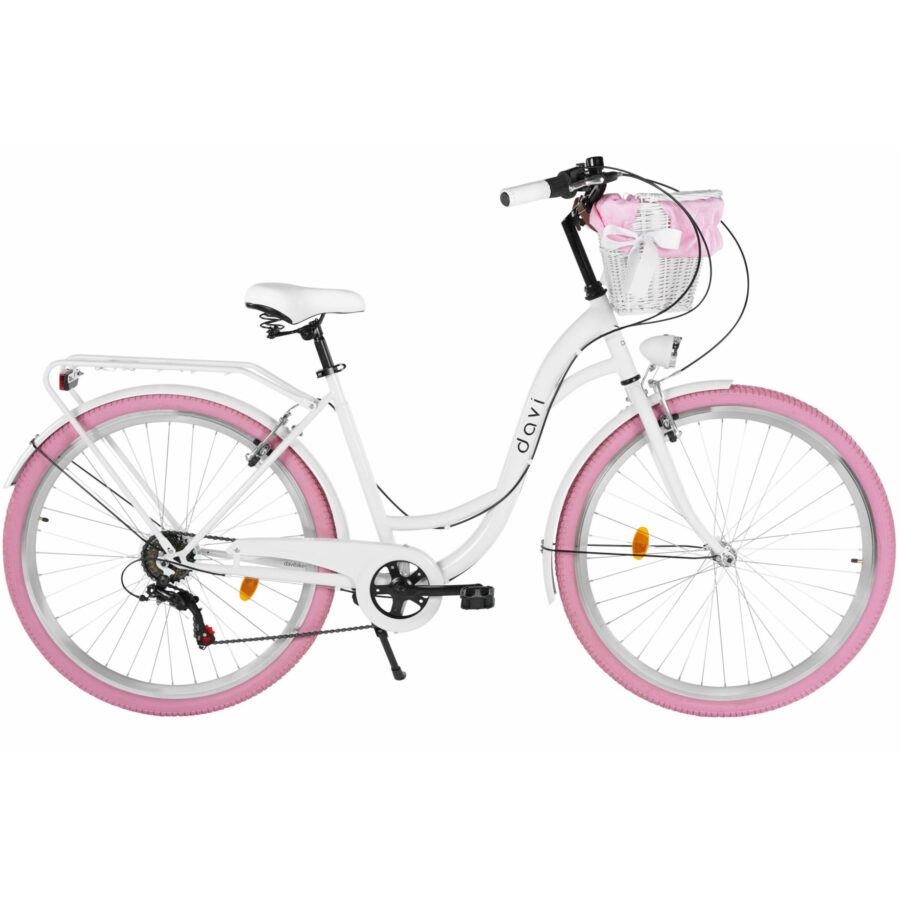 bicicleta dama davi emma 7 viteze, 28, 160 185 cm, alb/roz