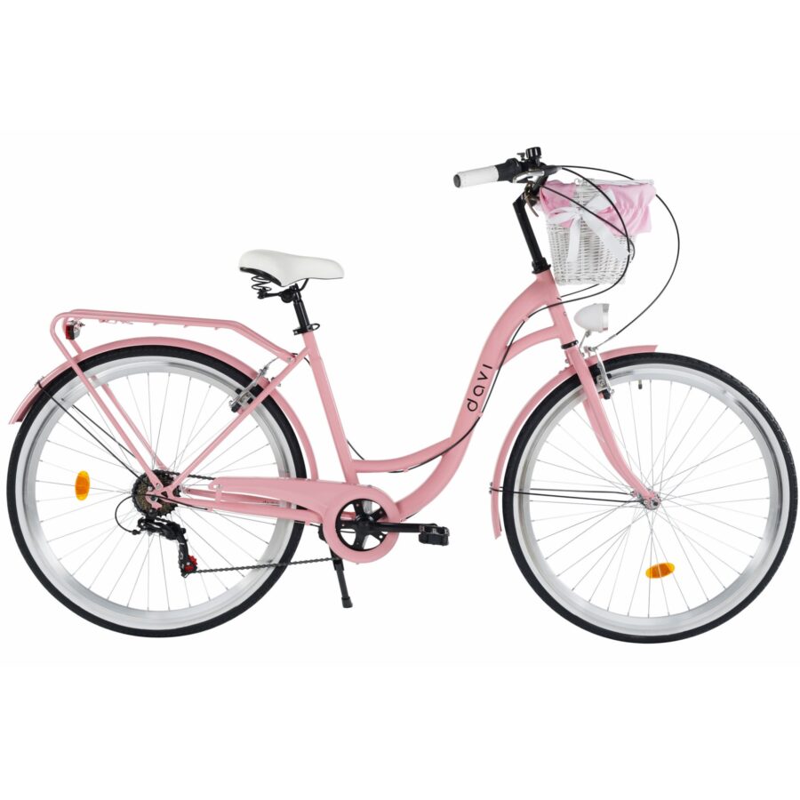 bicicleta dama davi emma 7 viteze, 28, 160 185 cm , roz/negru
