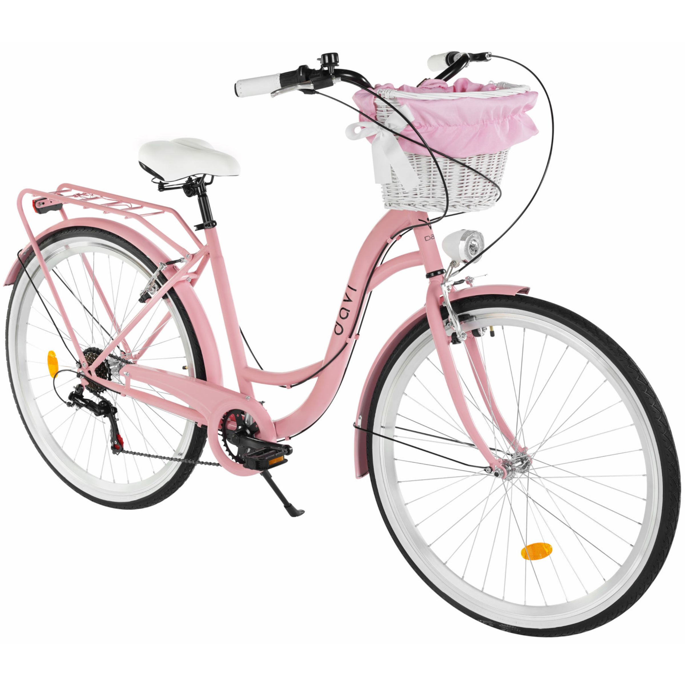 bicicleta dama davi emma 7 viteze, 28, 160 185 cm , roz/negru