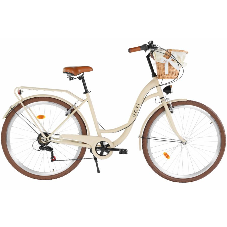 bicicleta dama davi emma 7 viteze, 28", 160 185 cm, maro cafeniu